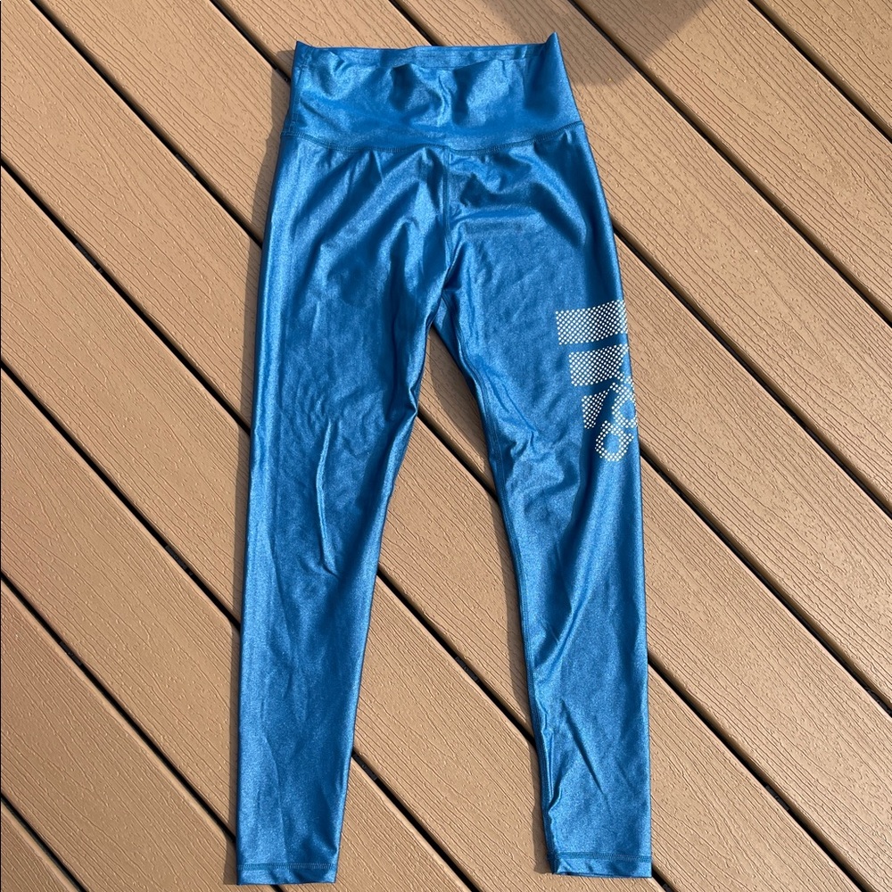 Women’s Shiny Blue Adidas Leggings